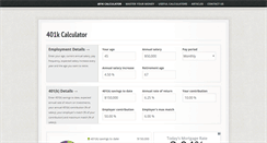 Desktop Screenshot of 401kcalculator.net