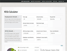 Tablet Screenshot of 401kcalculator.net