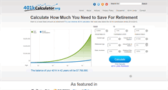 Desktop Screenshot of 401kcalculator.org