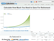 Tablet Screenshot of 401kcalculator.org